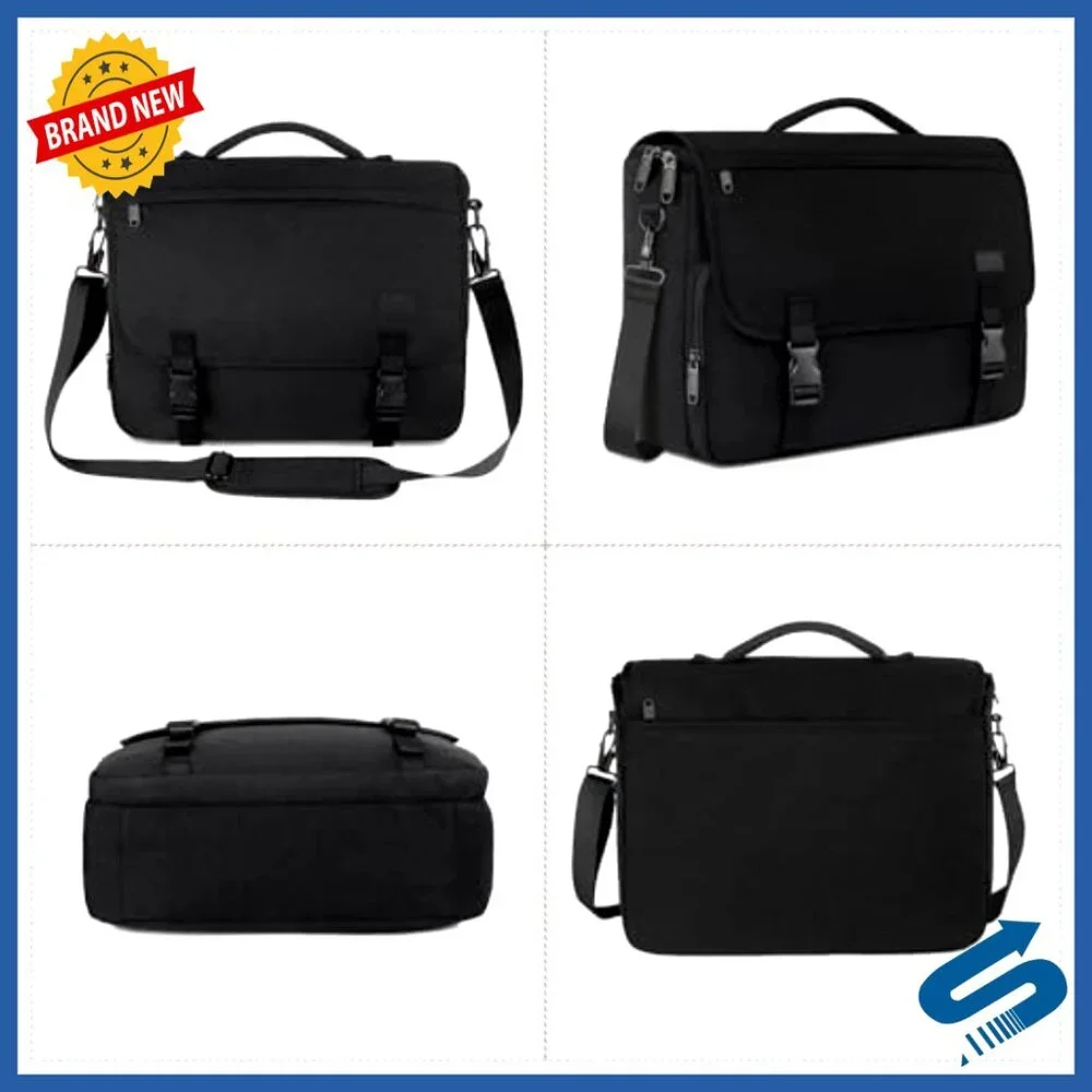 Large 17.3 Inch Laptop Messenger Bag, Crossbody Briefcase for Work School Travel